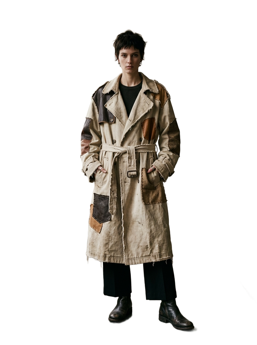 Raw Canvas Trench Coat